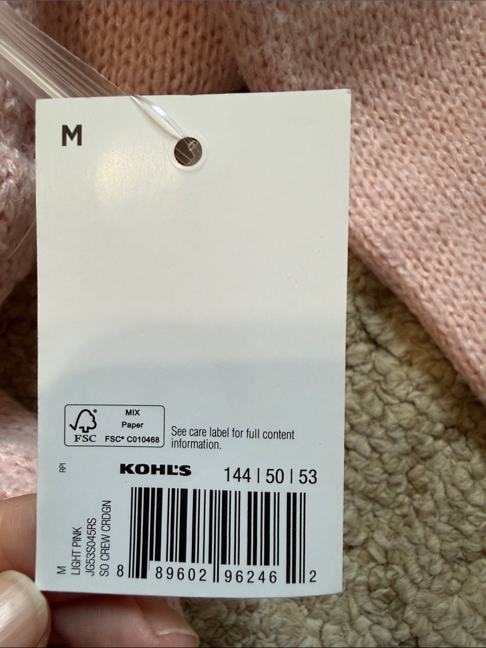 SO Pale Pink Cropped Ribbed Button-Front Cardigan - Picture 3 of 6